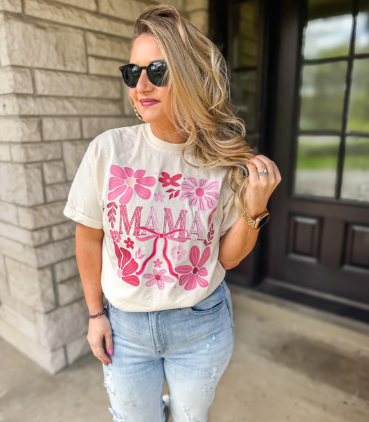 FLORAL PINK MAMA - TEE, TANKS + LONG SLEEVE TEE