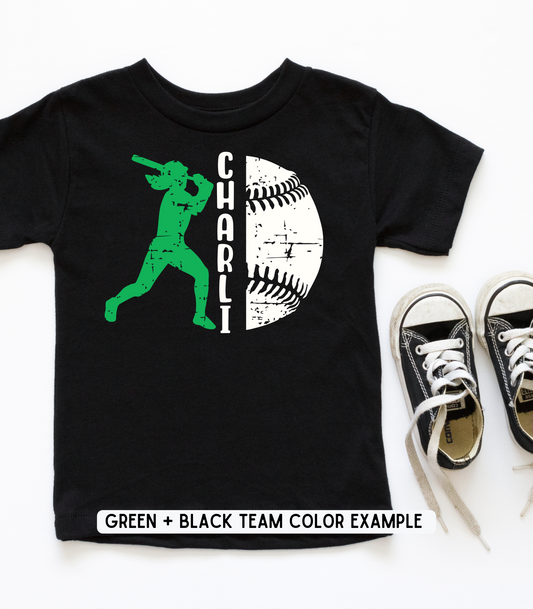 KIDS CUSTOMIZED SOFTBALL SILHOUETTE TEE