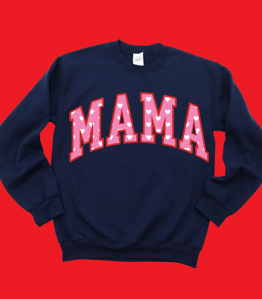 VARSITY MAMA HEARTS PINK VALENTINE'S DAY