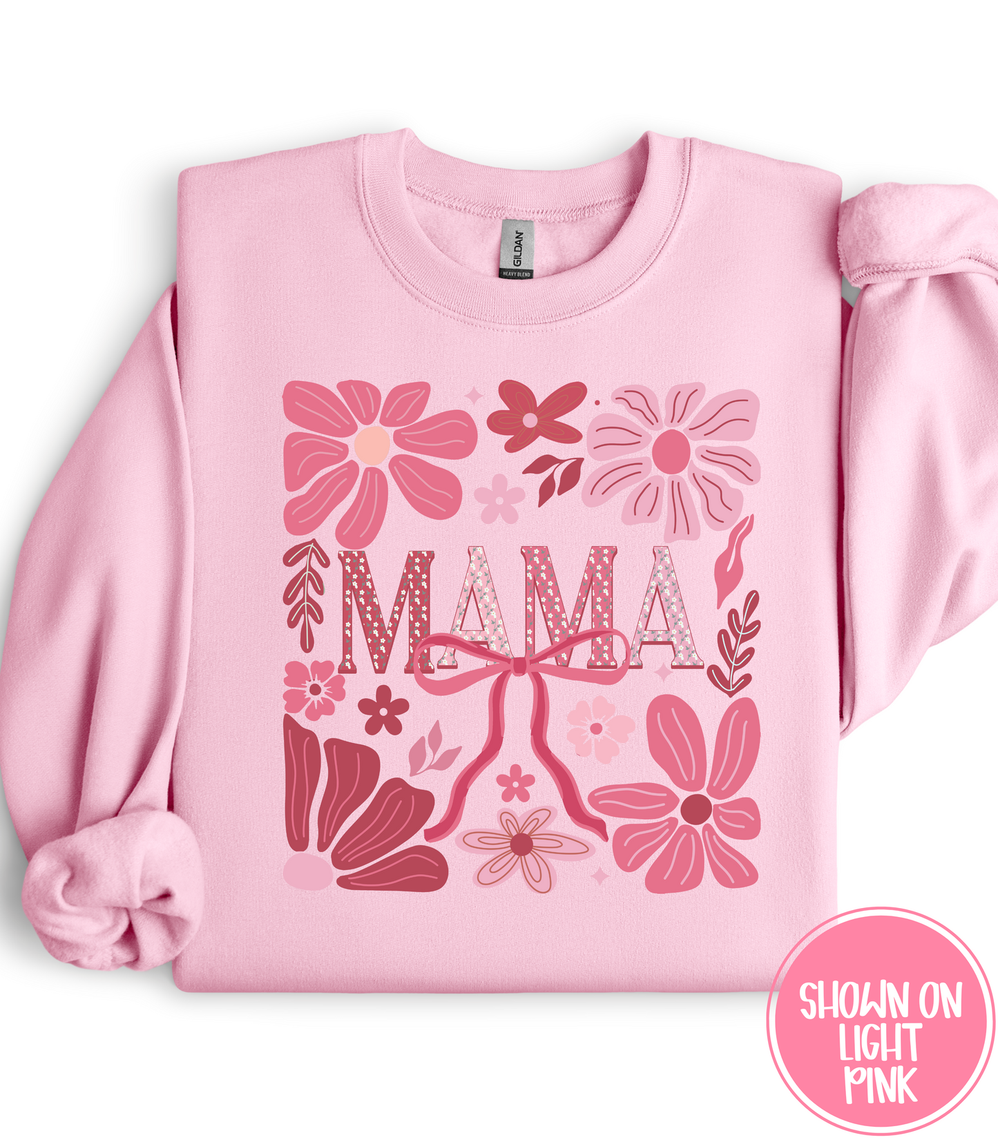 FLORAL PINK MAMA - CREWS + HOODIES