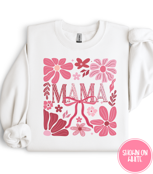 FLORAL PINK MAMA - CREWS + HOODIES