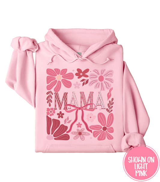 FLORAL PINK MAMA - CREWS + HOODIES