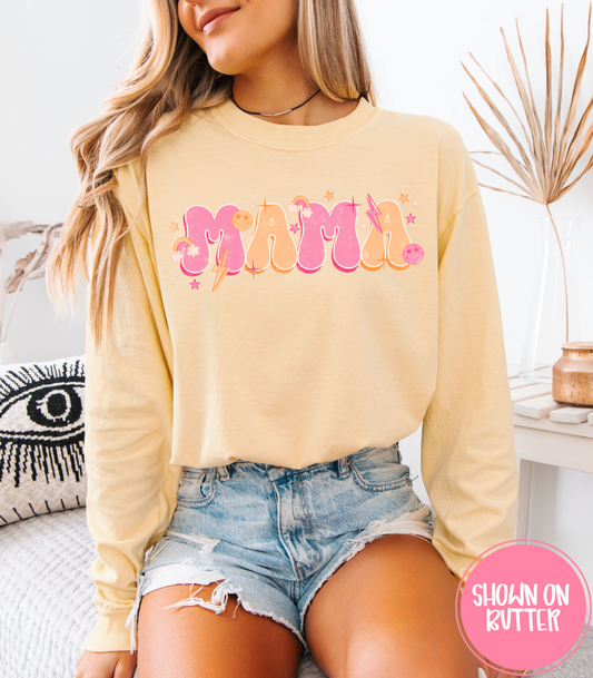 MAMA RETRO SMILEY - TEE, TANKS + LONG SLEEVE TEE
