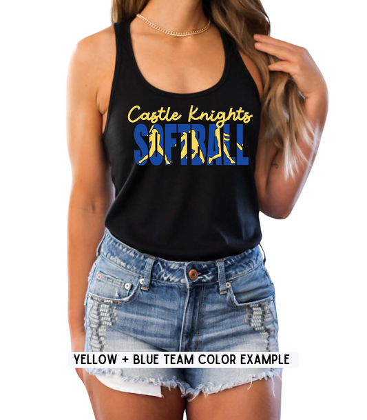 ADULT CUSTOMIZABLE SOFTBALL KNOCKOUT TEE OPTIONS