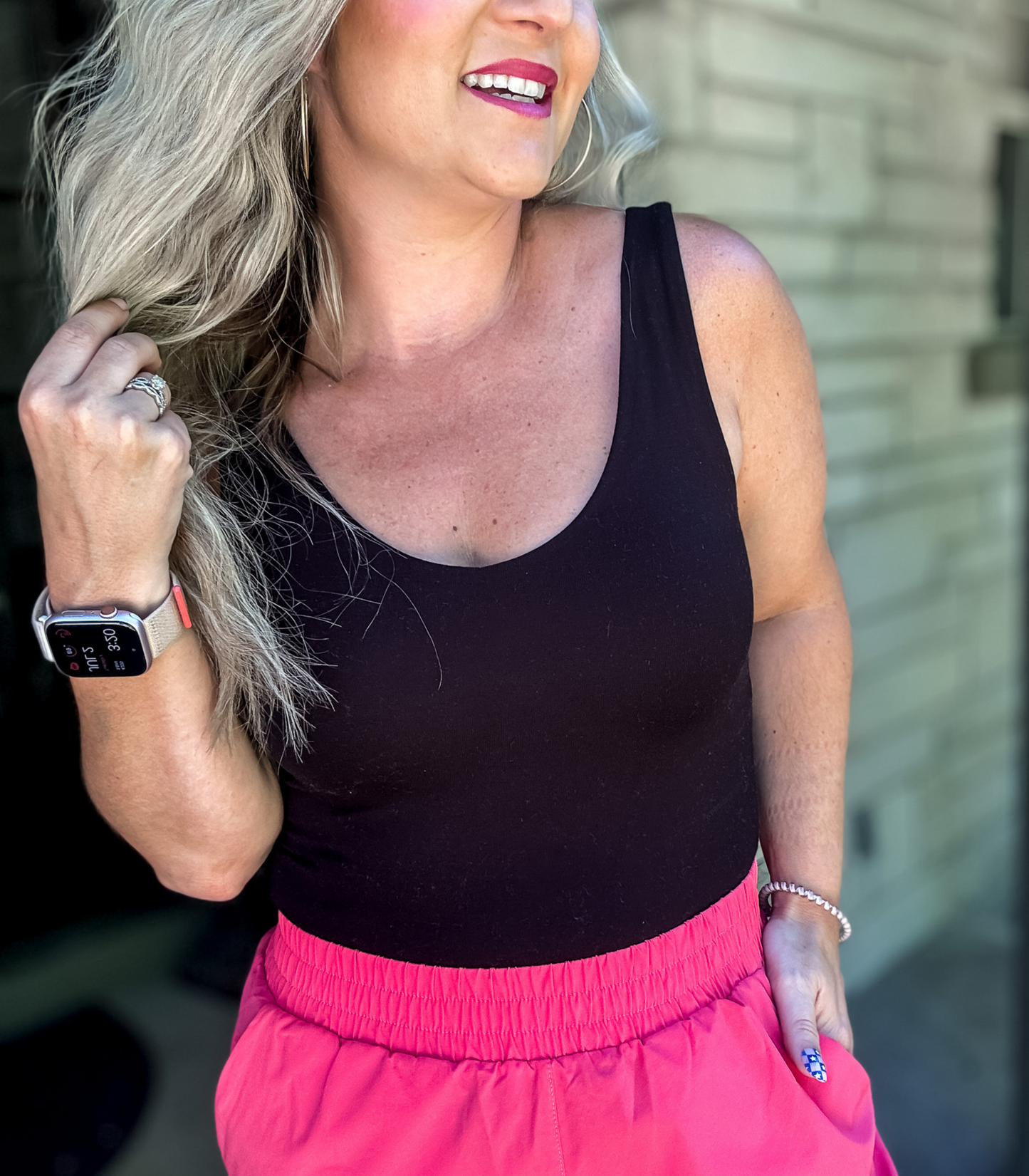 BLACK DOUBLED LAYERED V NECK TANK - BEST OF THE BEST BASIC