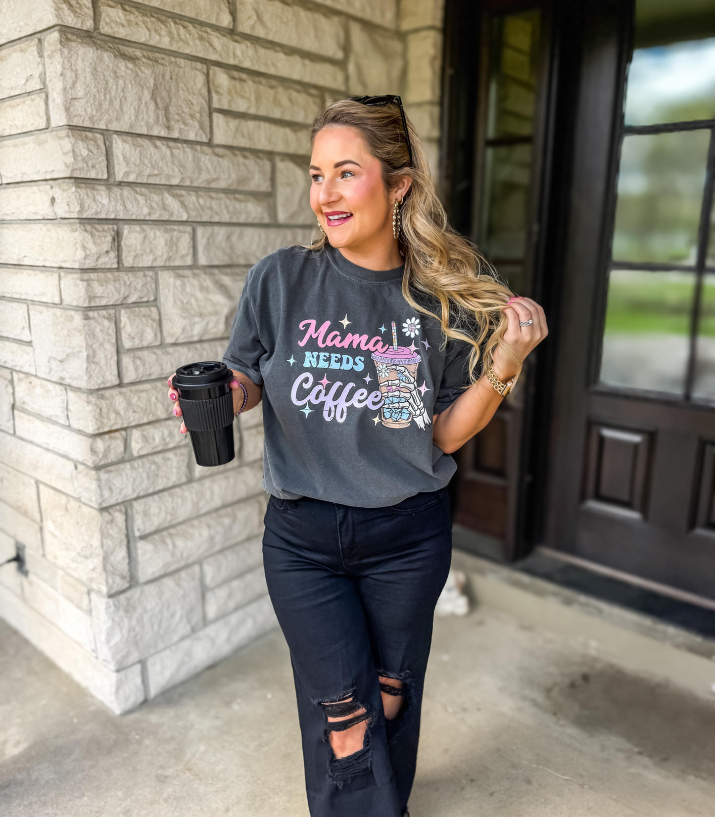 MAMA NEEDS COFFEE TEE, TANKS + LONG SLEEVE TEE