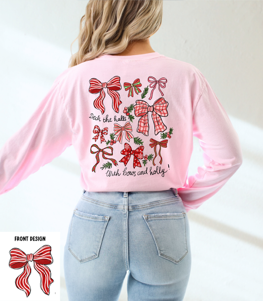DECK THE HALLS FRONT+BACK - TEES + LONG SLEEVE TEES