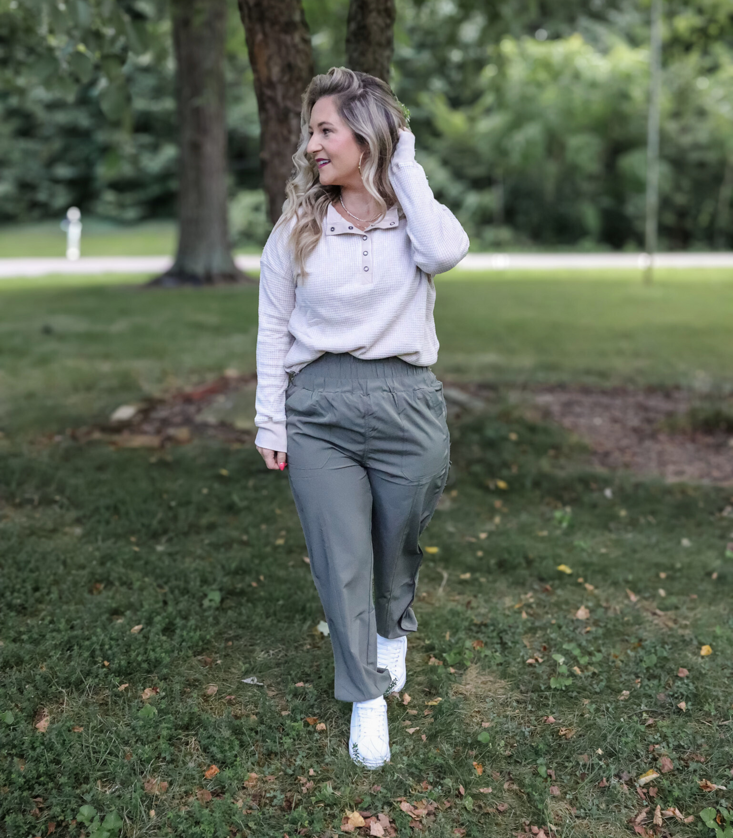WHEN I GO BABY WAFFLE KNIT HENLEY - FINAL SALE
