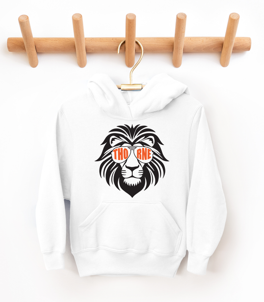 YOUTH LION WITH THORNE GLASSES - TODDLER & YOUTH SWEATSHIRT OPTIONS