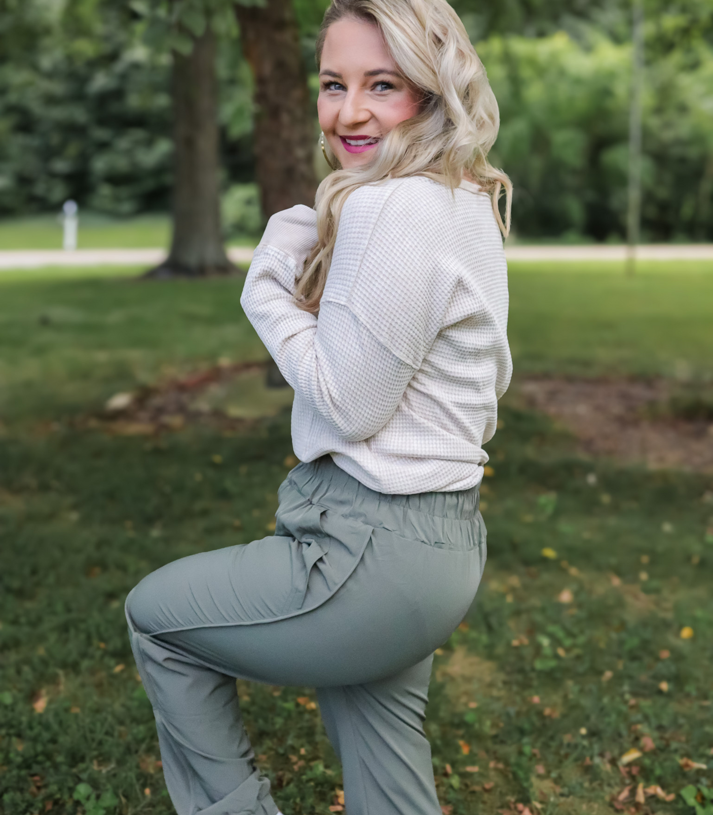 WHEN I GO BABY WAFFLE KNIT HENLEY - FINAL SALE