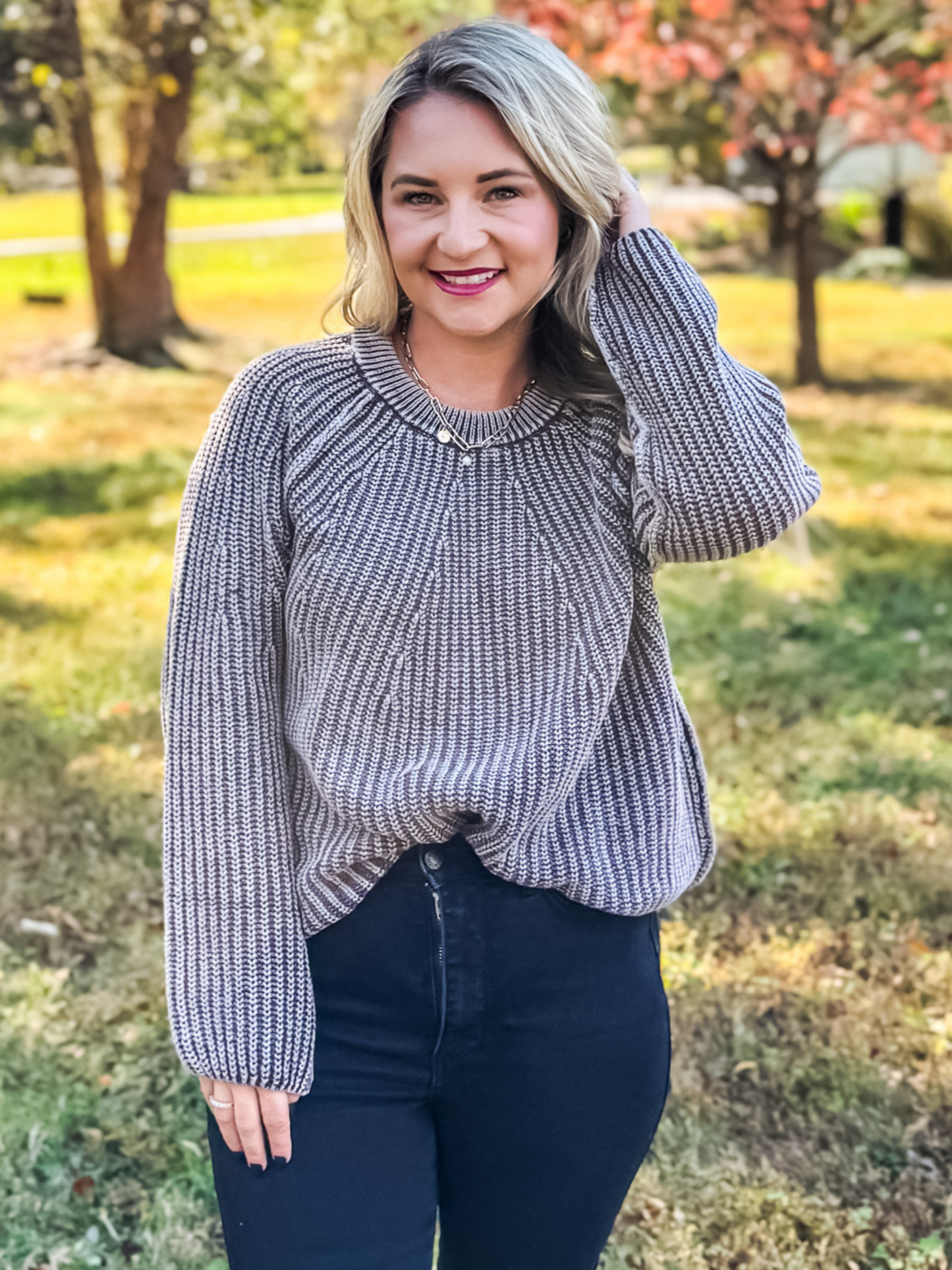 MEET ME AT FENWAY KNIT SWEATER IN PLUM