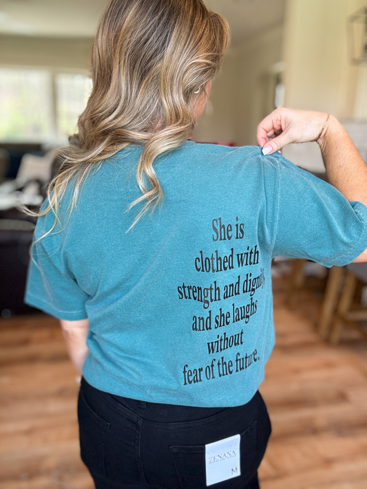 SHE IS CLOTHED IN STRENGTH AND DIGNITY PJ EXCLUSIVE