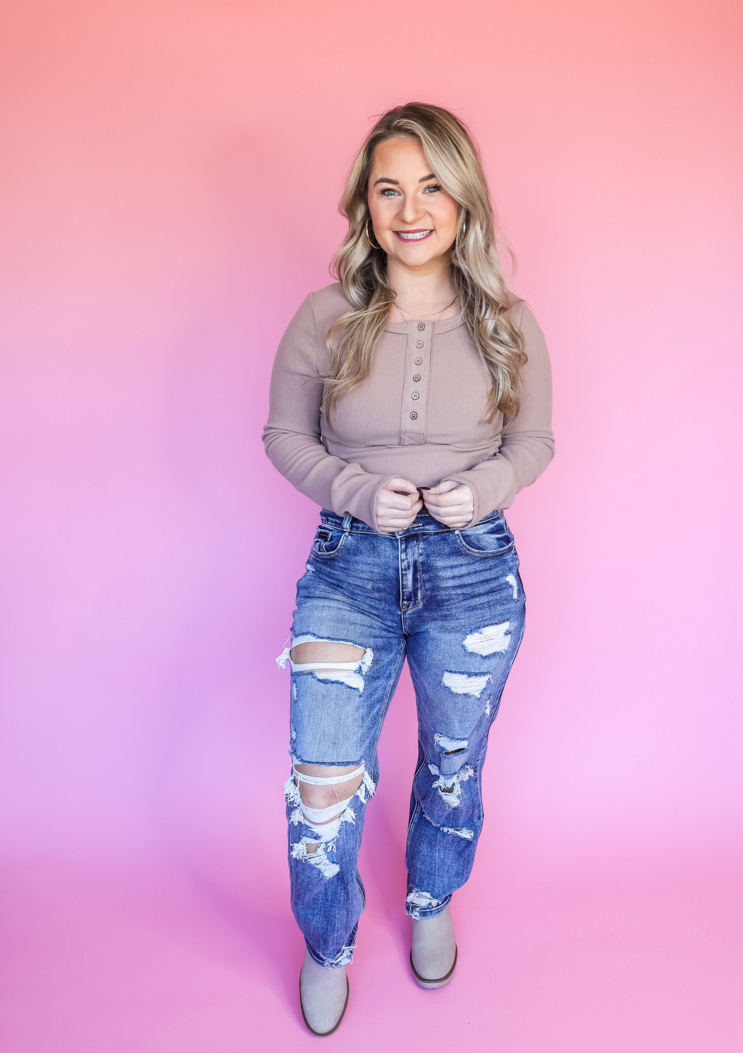 WEAR ANYWHERE SUPER SOFT MOCHA HENLEY