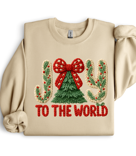 FAUX YARN JOY TO THE WORLD - SWEATSHIRT OPTIONS
