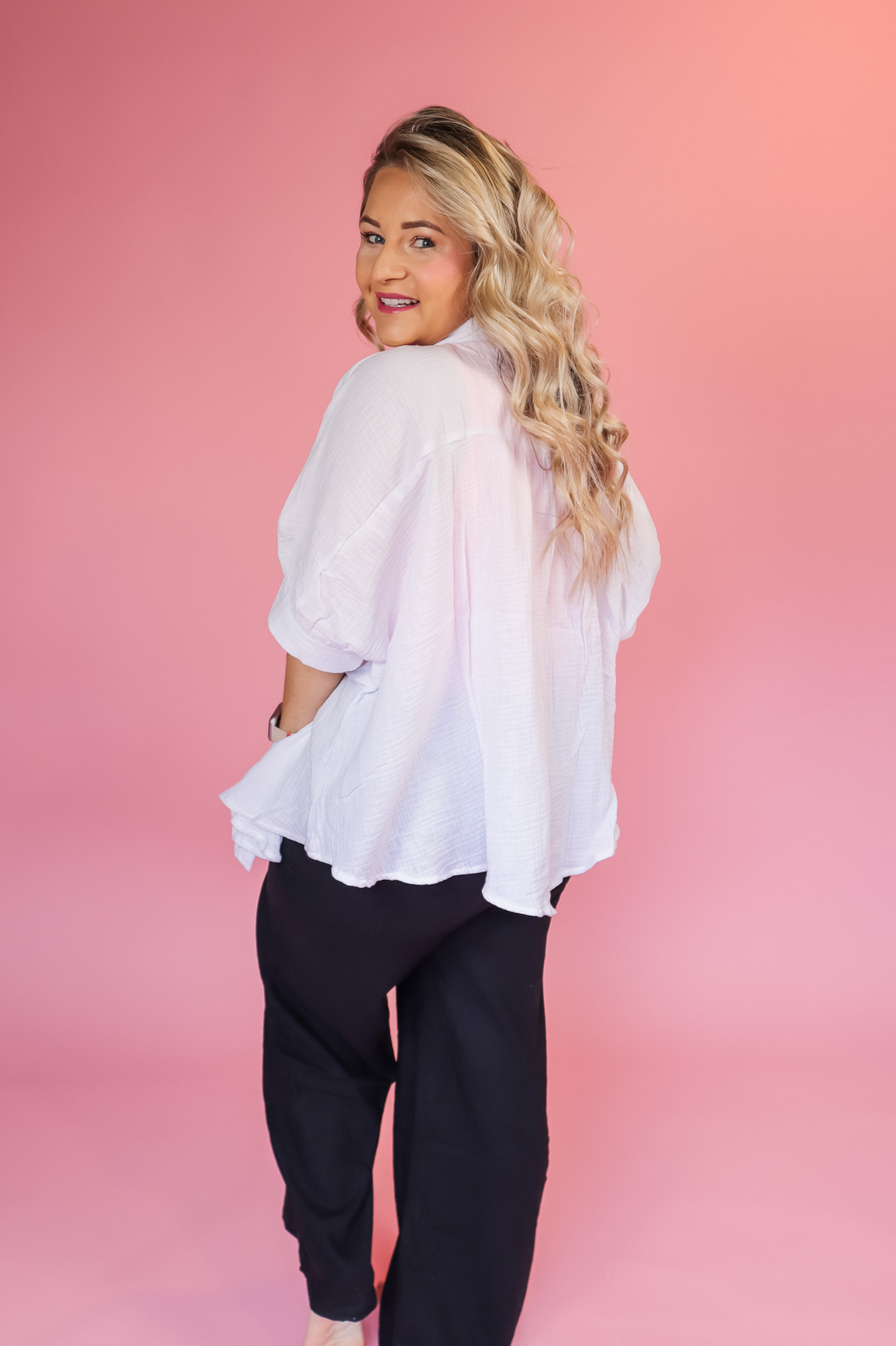 MIAMI VICE GAUZE 1/2 SLEEVE BUTTON DOWN