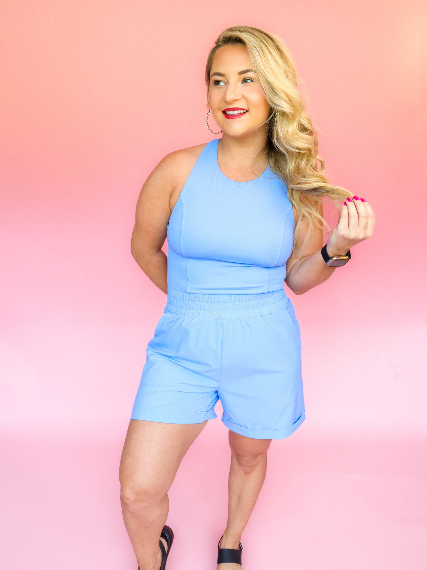 ULTIMATE ON-THE-GO ACTIVE ROMPER PALE BLUE