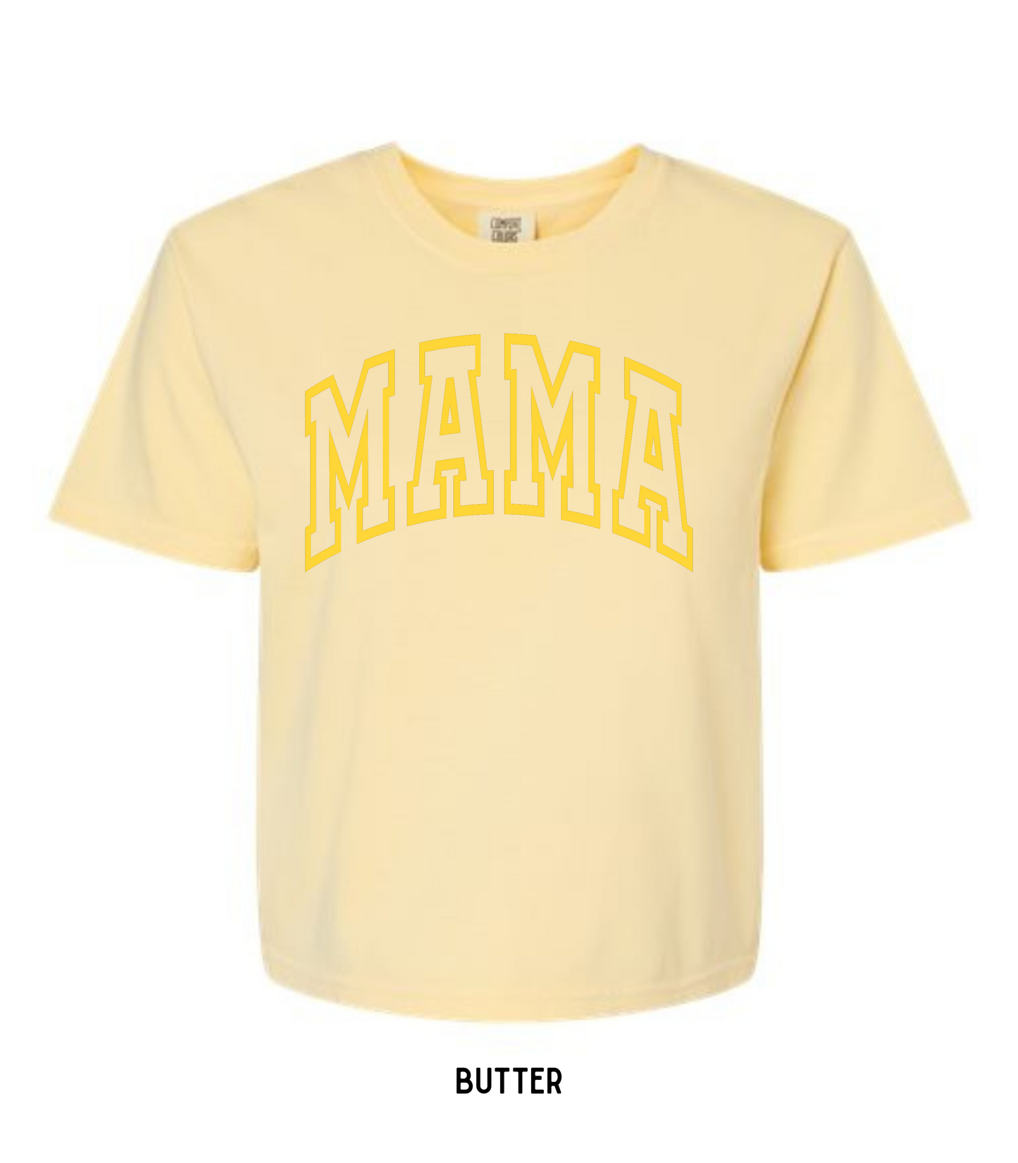 MONO-CHROME OUTLINE MAMA CROPPED TEE