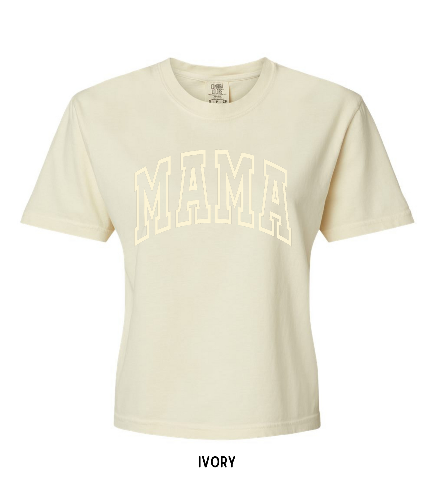 MONO-CHROME OUTLINE MAMA CROPPED TEE