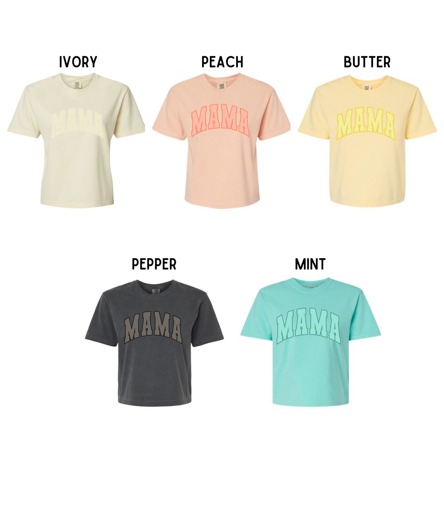 MONO-CHROME MAMA CROPPED TEE