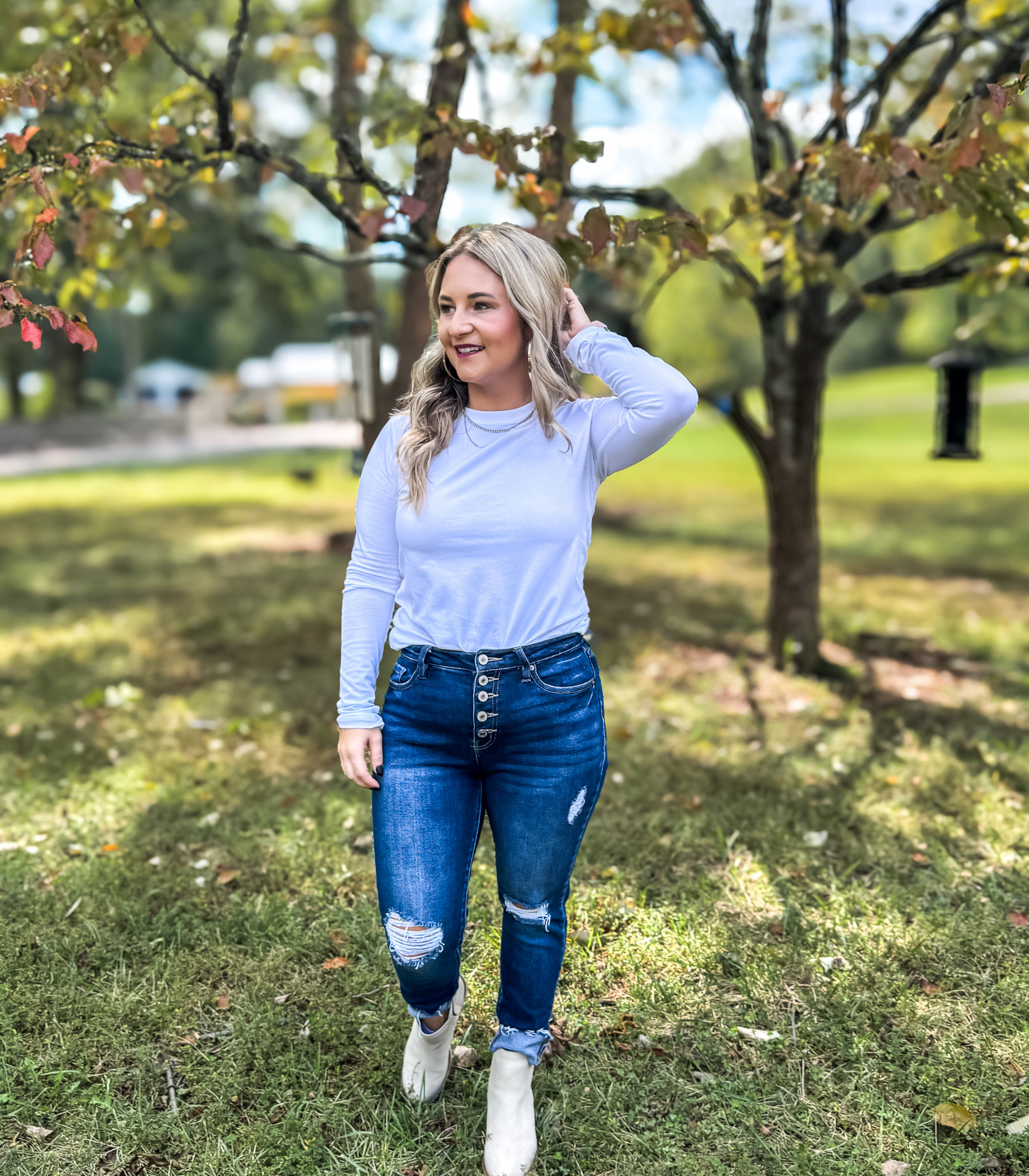 MUST HAVE BASIC LAYERING LONG SLEEVE TEE - WHITE