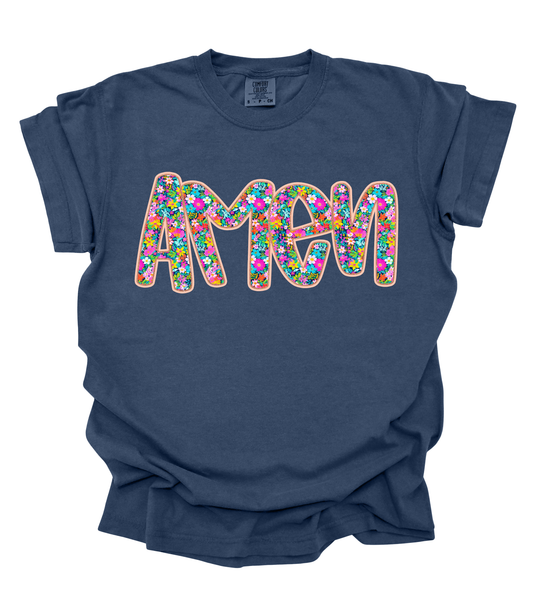FLORAL AMEN TEE/CREW