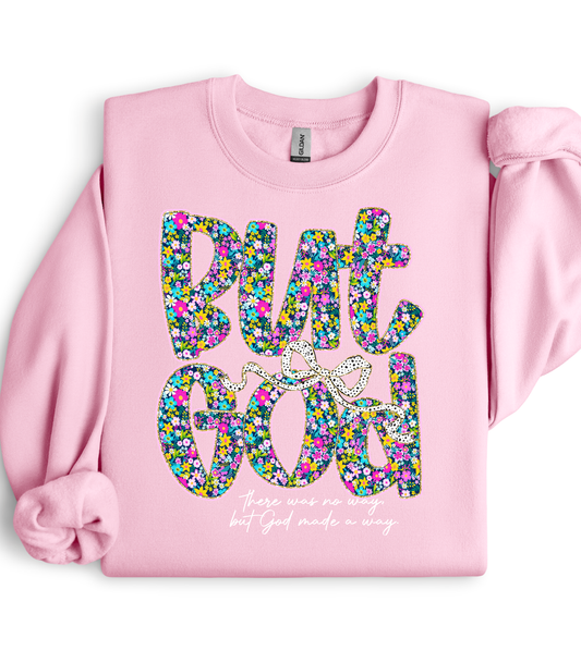 BUT GOD FLORAL TEE/CREW