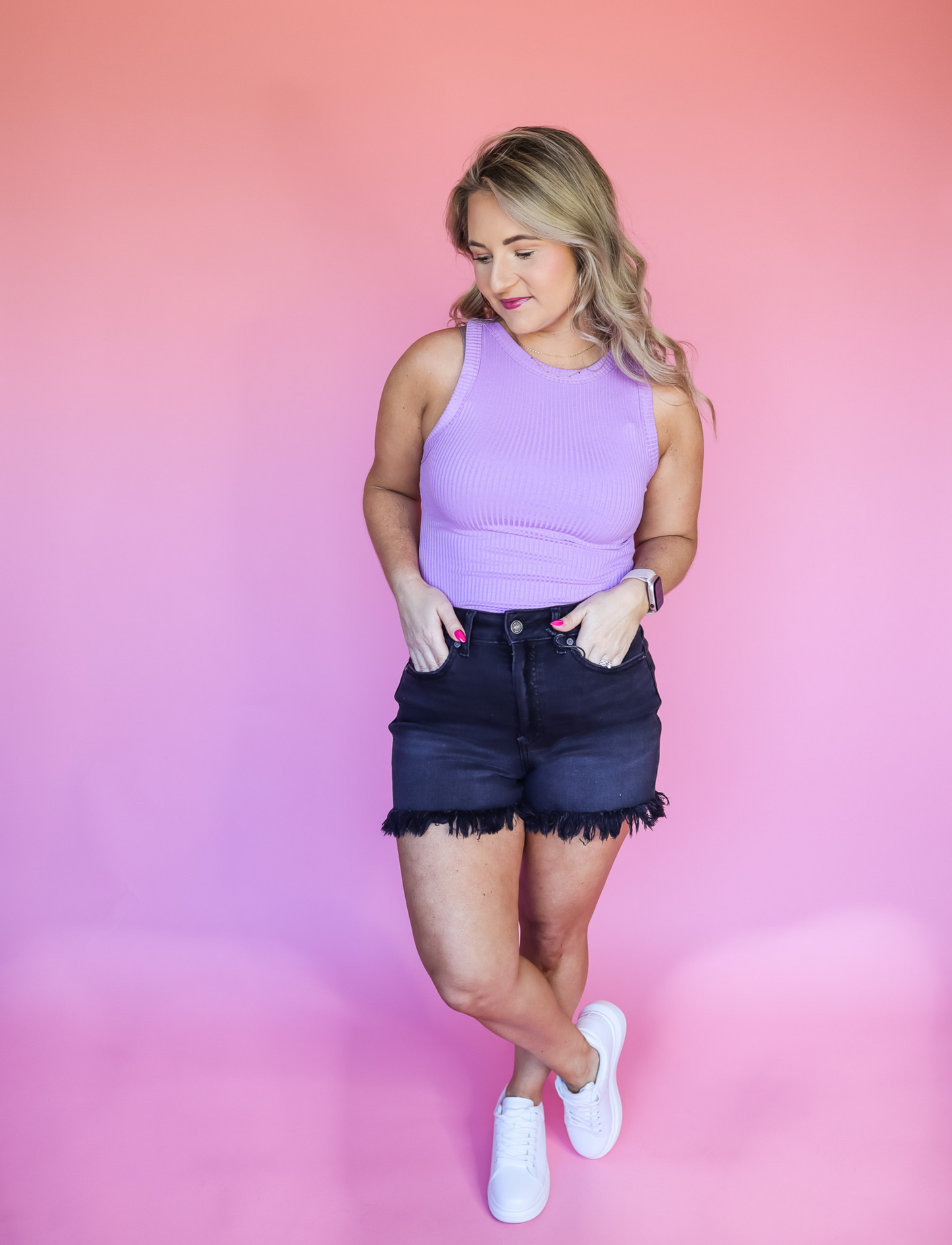 RESTOCK - LAVENDER HAZE EVERYDAY RIBBED TANK