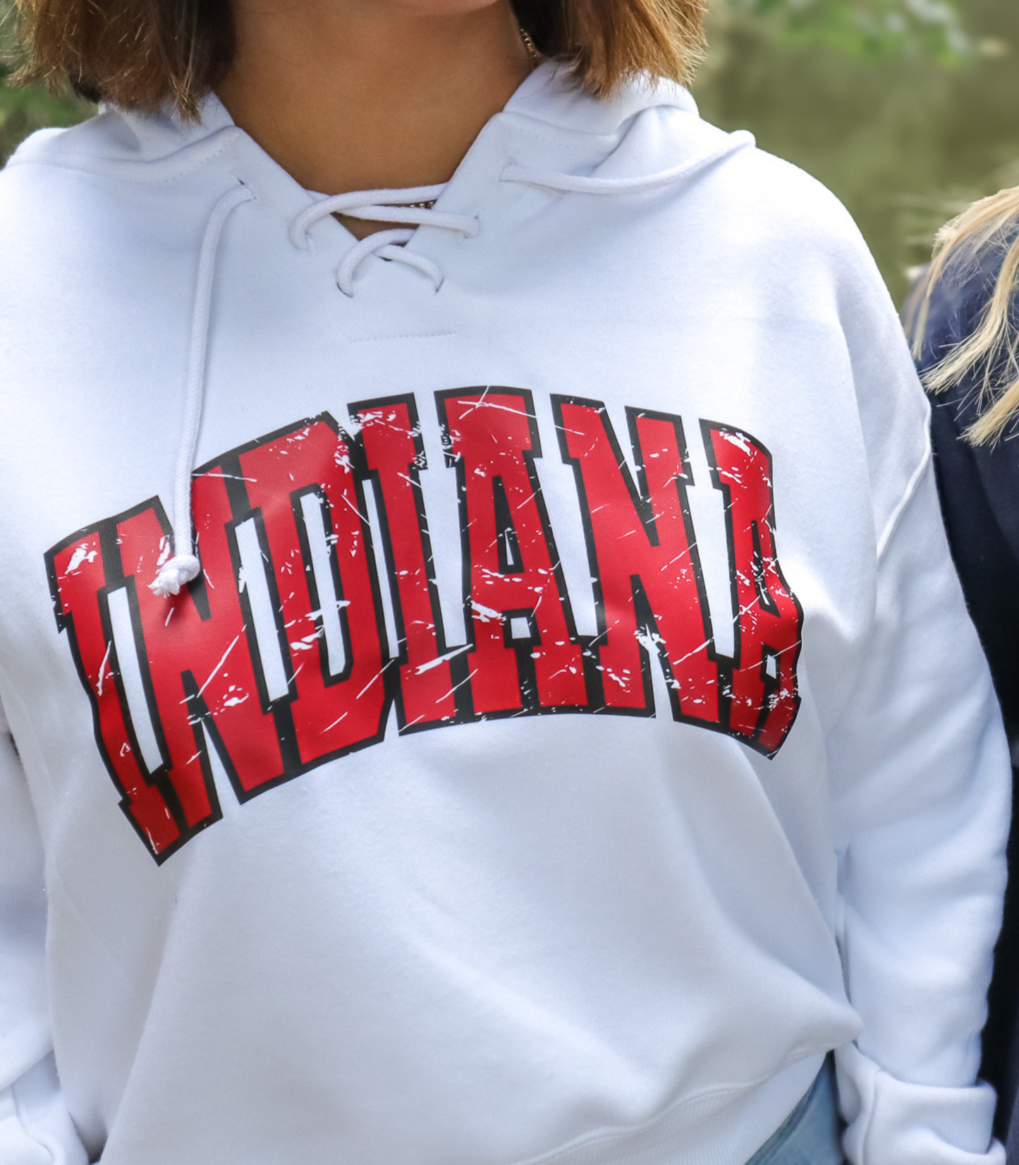 TEAM/MASCOT DISTRESSED TIE HOODIE STYLE