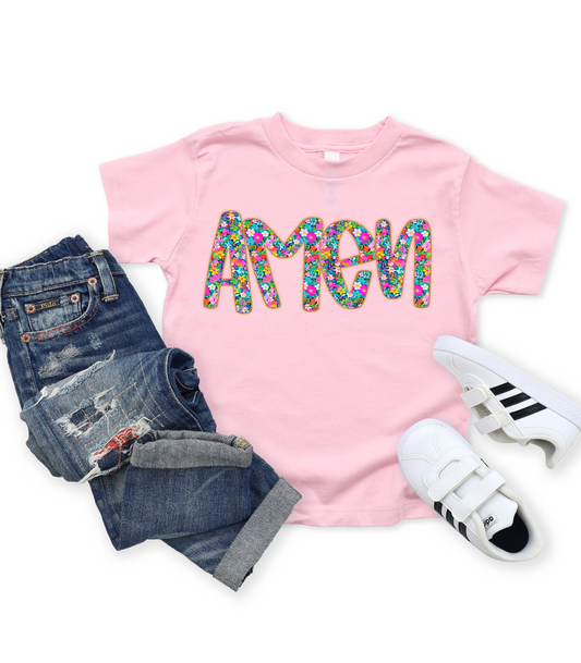 FLORAL AMEN TEE/CREW TODDLER/YOUTH