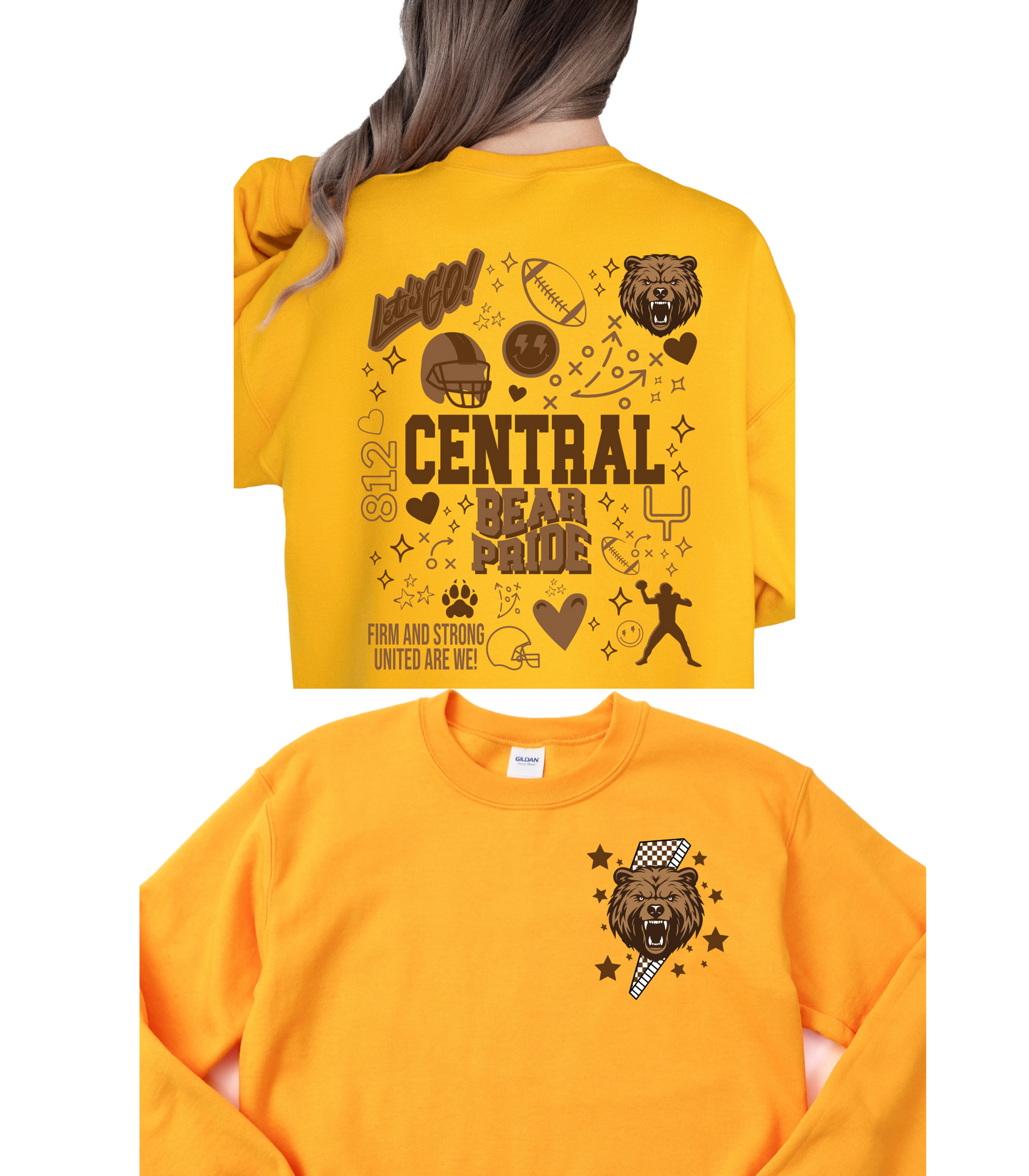 EXCLUSIVE FRONT BACK MASCOT/SCHOOL