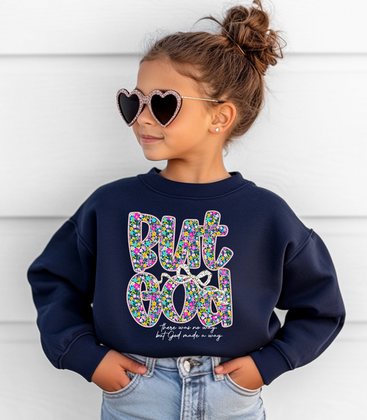 BUT GOD FLORAL TEE/CREW TODDLER/YOUTH