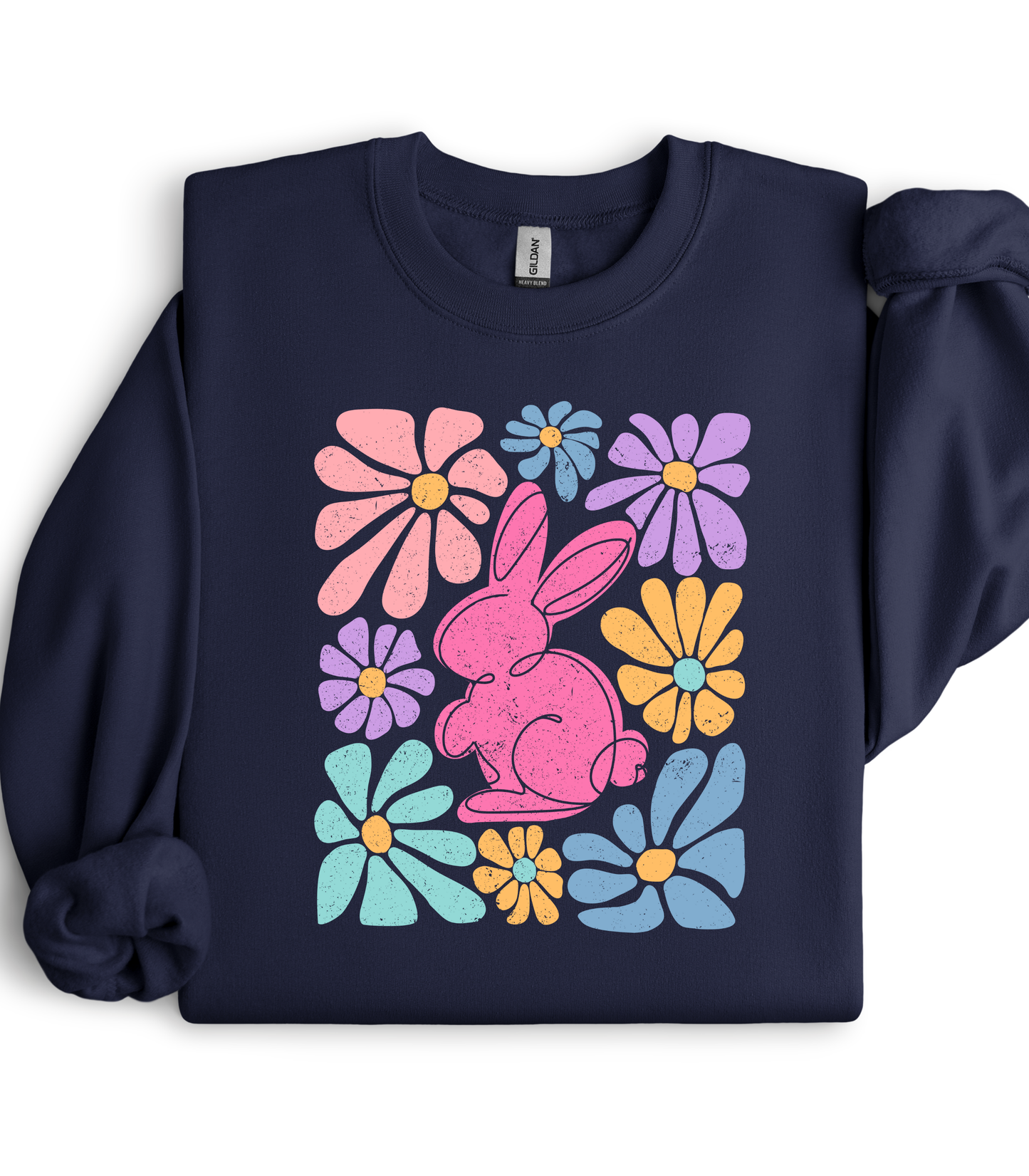 FLORAL BUNNY PINK TEE/CREW