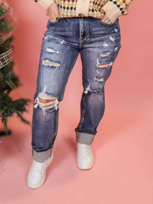 RISEN - VANNA HIGH RISE BOYFRIEND JEANS - FINALSALE