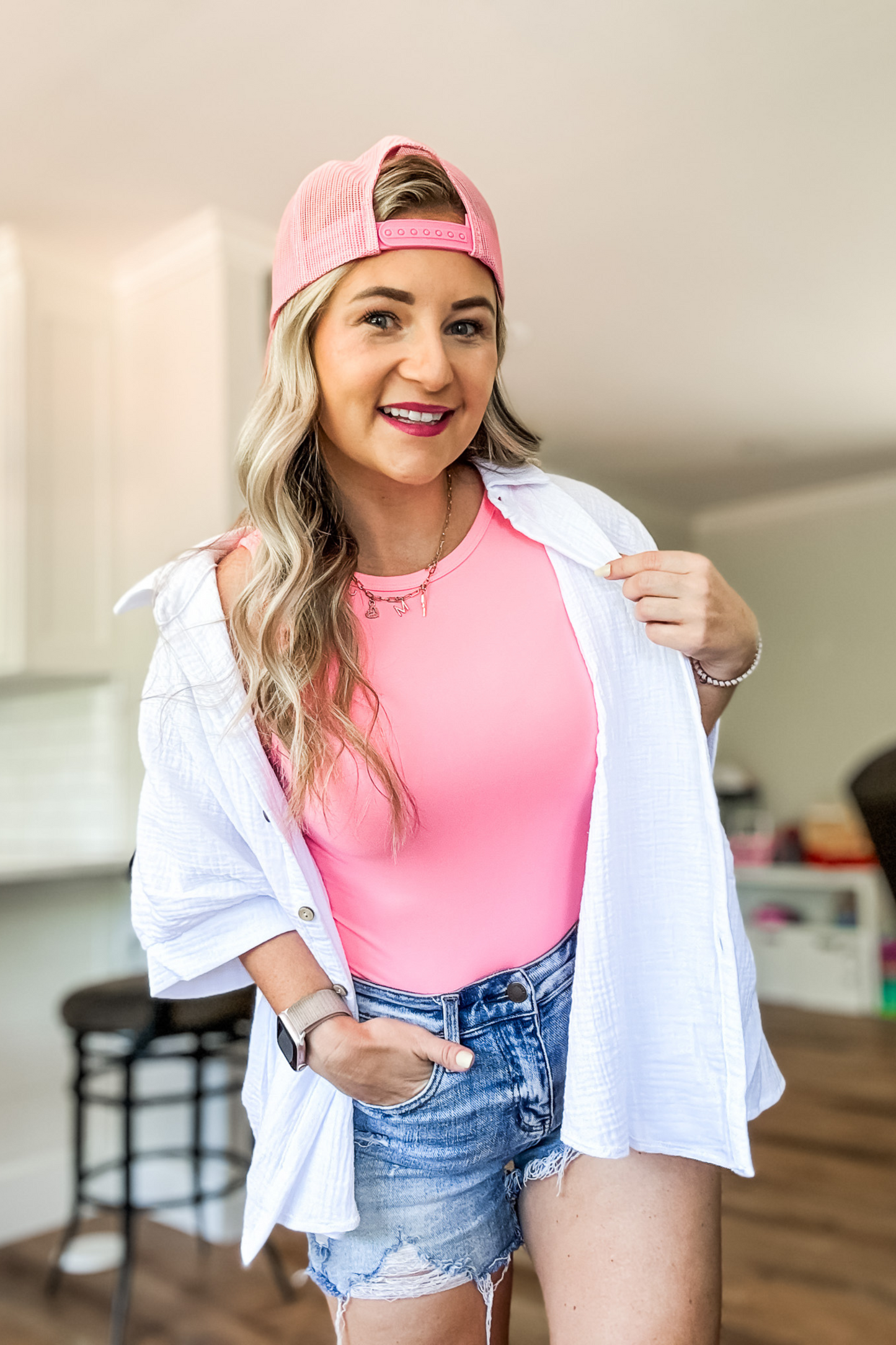 MIAMI VICE GAUZE 1/2 SLEEVE BUTTON DOWN