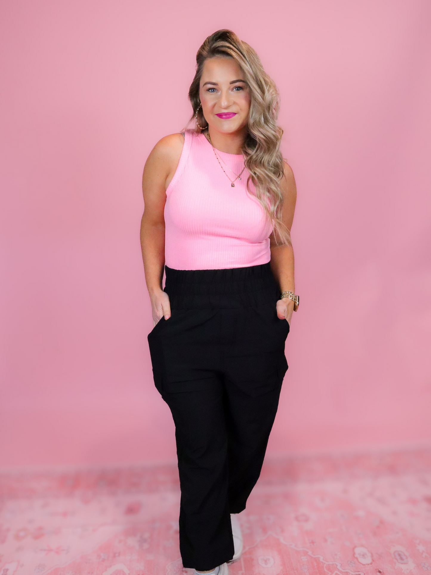 PERFECT PINK EVERYDAY BASIC RIBBED TANK