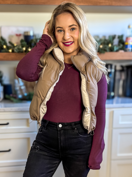 CAN'T REPLACE YOU REVERSIBLE PUFFER VEST - FINAL SALE