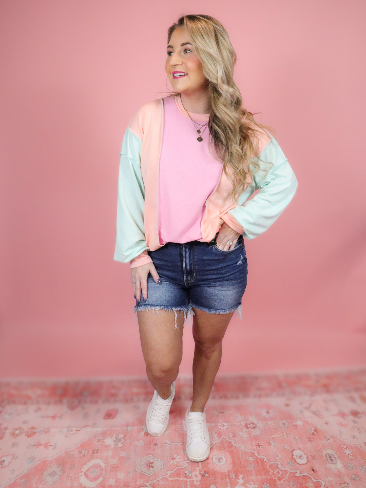 PASTEL DREAMS COLOR BLOCK TOP - FINAL SALE