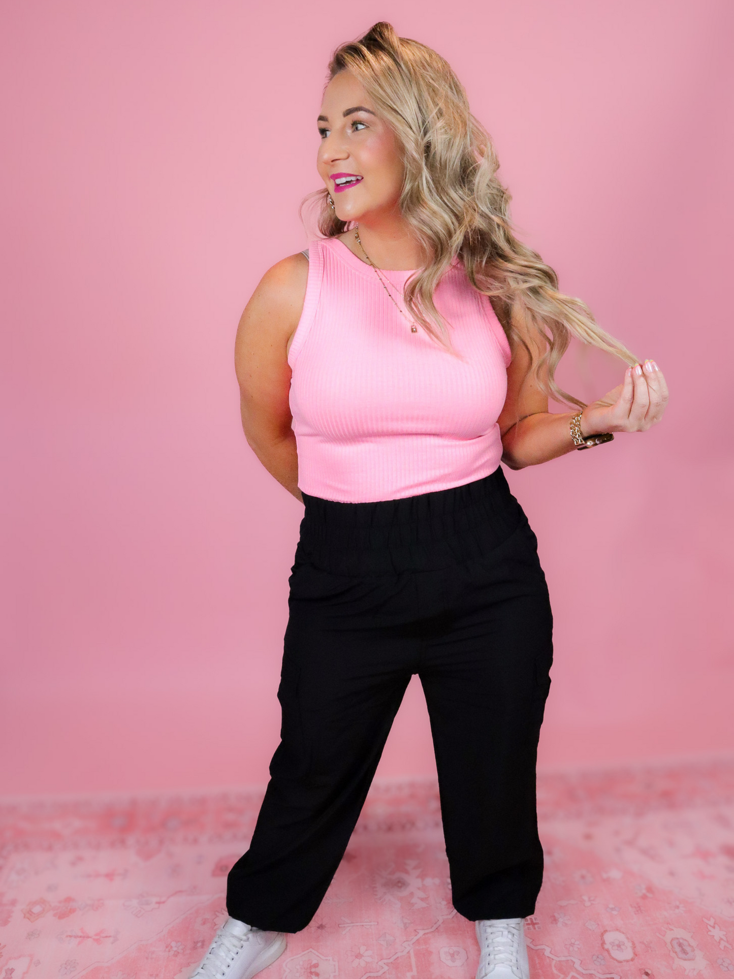 PERFECT PINK EVERYDAY BASIC RIBBED TANK