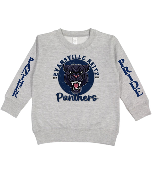 YOUTH DISTRESSED MASCOT CIRCLE WITH SLEEVE DESIGN