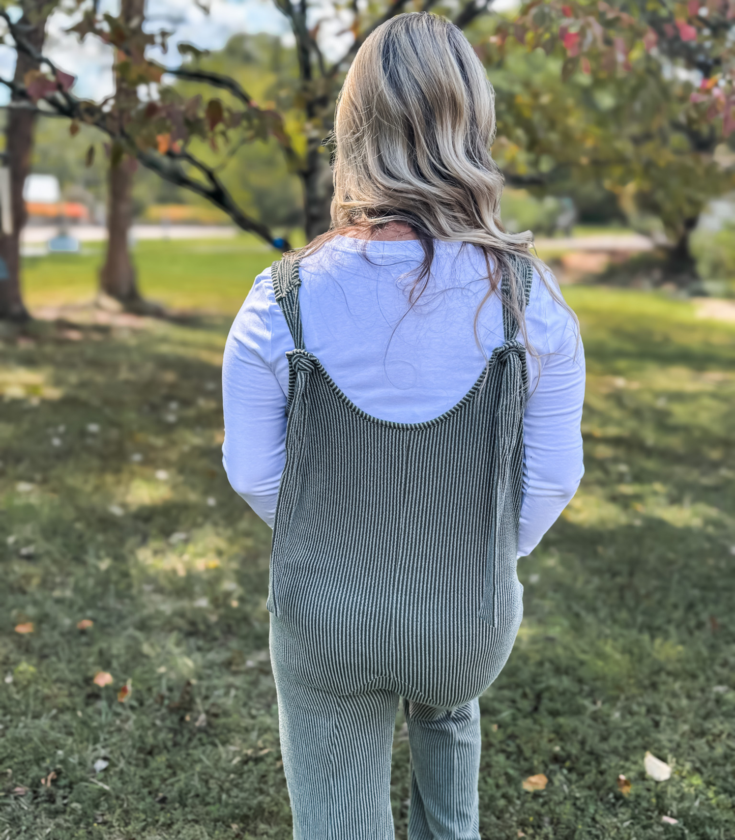AUTUMN DREAMS RIBBED ADJUSTABLE JUMPSUIT