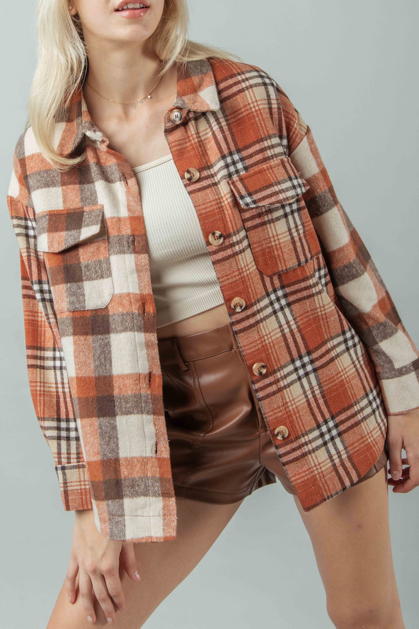 FALLING LEAVES CONTRAST STYLE SHACKET- FINAL SALE