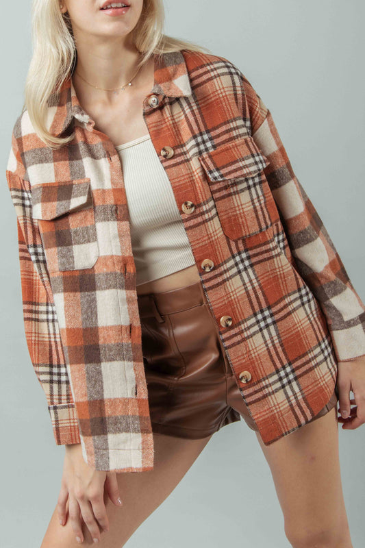 FALLING LEAVES CONTRAST STYLE SHACKET- FINAL SALE