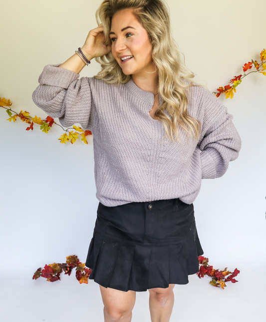 WIN MY HEART V NECK SWEATER - FINAL SALE