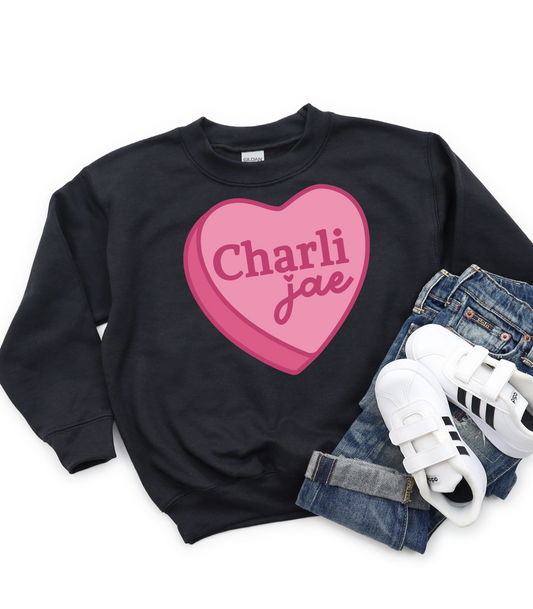 CUSTOMIZABLE CANDY HEART NAME PINK - PJ EXCLUSIVE