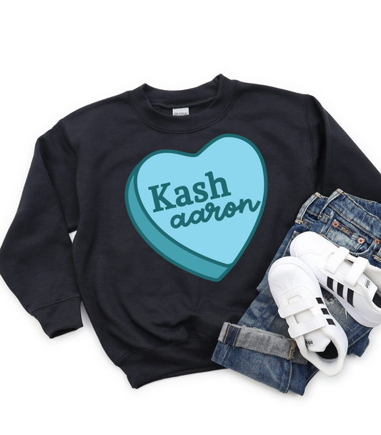 CUSTOMIZABLE CANDY HEART NAME BLUE - PJ EXCLUSIVE