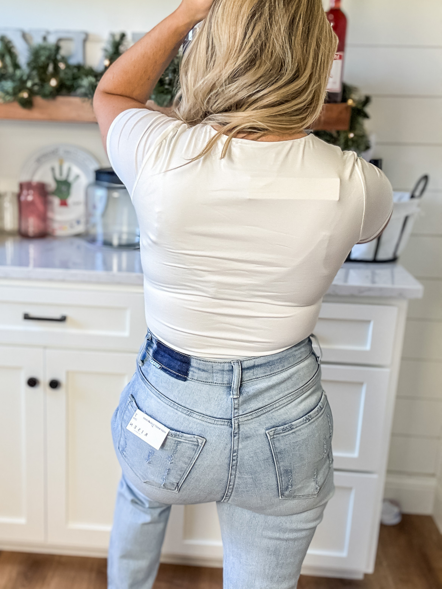 BASIC ESSENTIAL DOUBLE LAYERED WHITE BODYSUIT