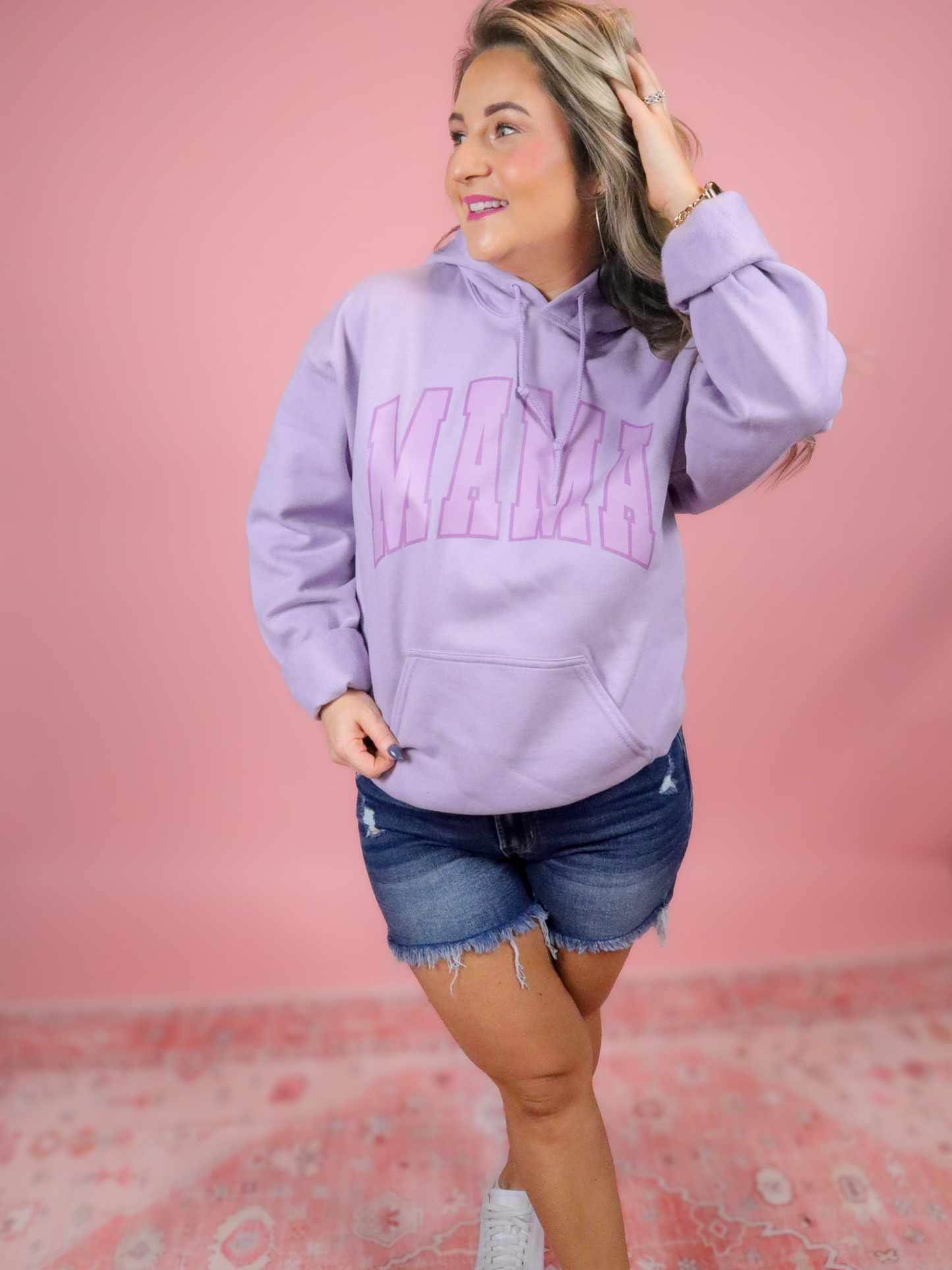 MONO CHROME MAMA PASTEL PURPLE HOODIE