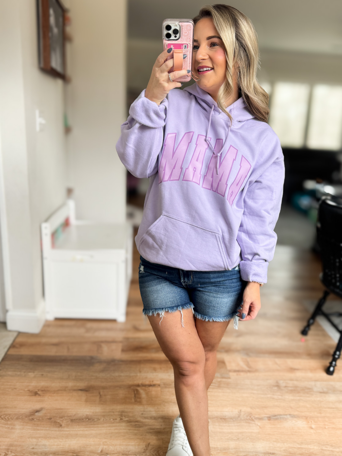 MONO CHROME MAMA PASTEL PURPLE HOODIE