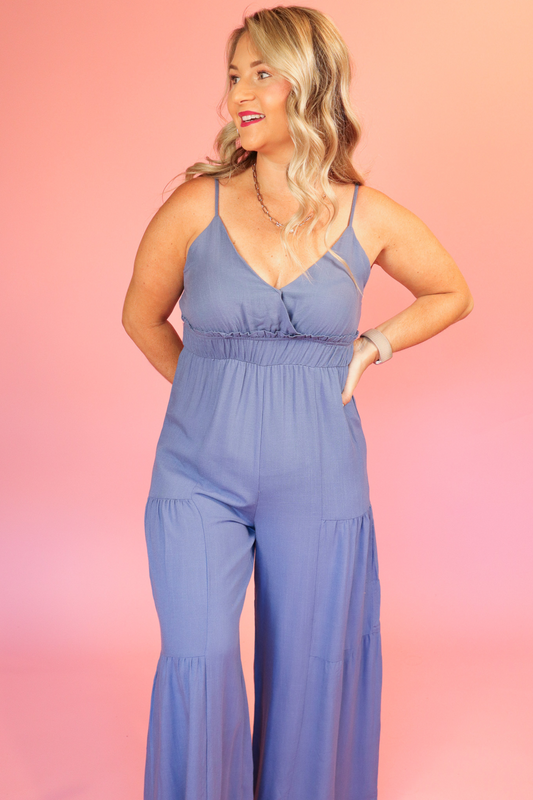 BAHAMAS BABE WIDE LEG TIERED JUMPSUIT - FINAL SALE