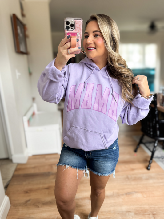 MONO CHROME MAMA PASTEL PURPLE HOODIE
